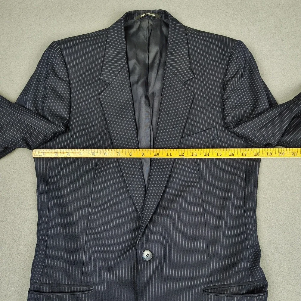 Yves Saint Laurent Blazer Men 36 Navy Pinstripe 2 Button Vented Classic Coat
